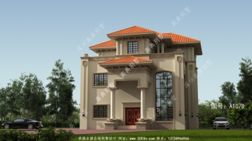 造型简约易施工，外观典雅三层复式别墅