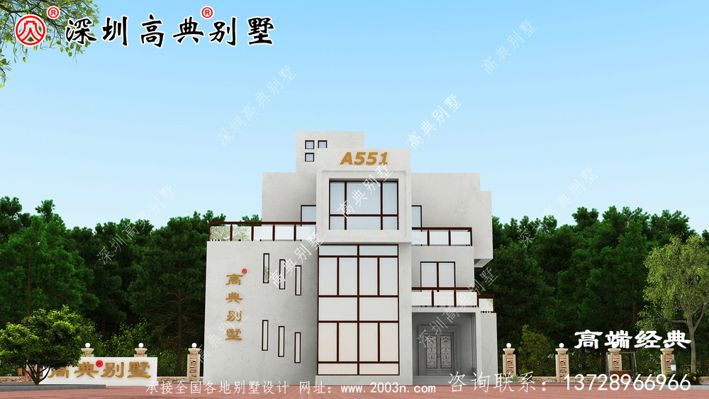 现代风别墅,年轻人都喜欢的户型,在乡村建一栋一定很引人注目