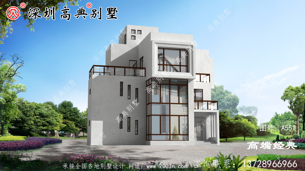 现代风别墅,年轻人都喜欢的户型,在乡村建一栋一定很引人注目