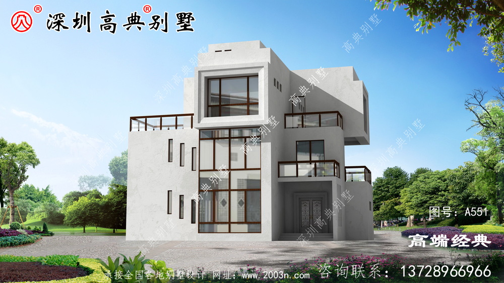 现代风别墅,年轻人都喜欢的户型,在乡村建一栋一定很引人注目
